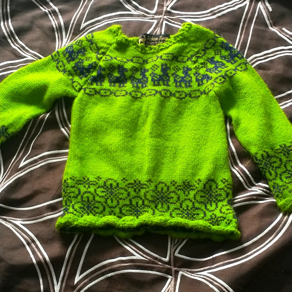 Green Alpaca wool Sweater